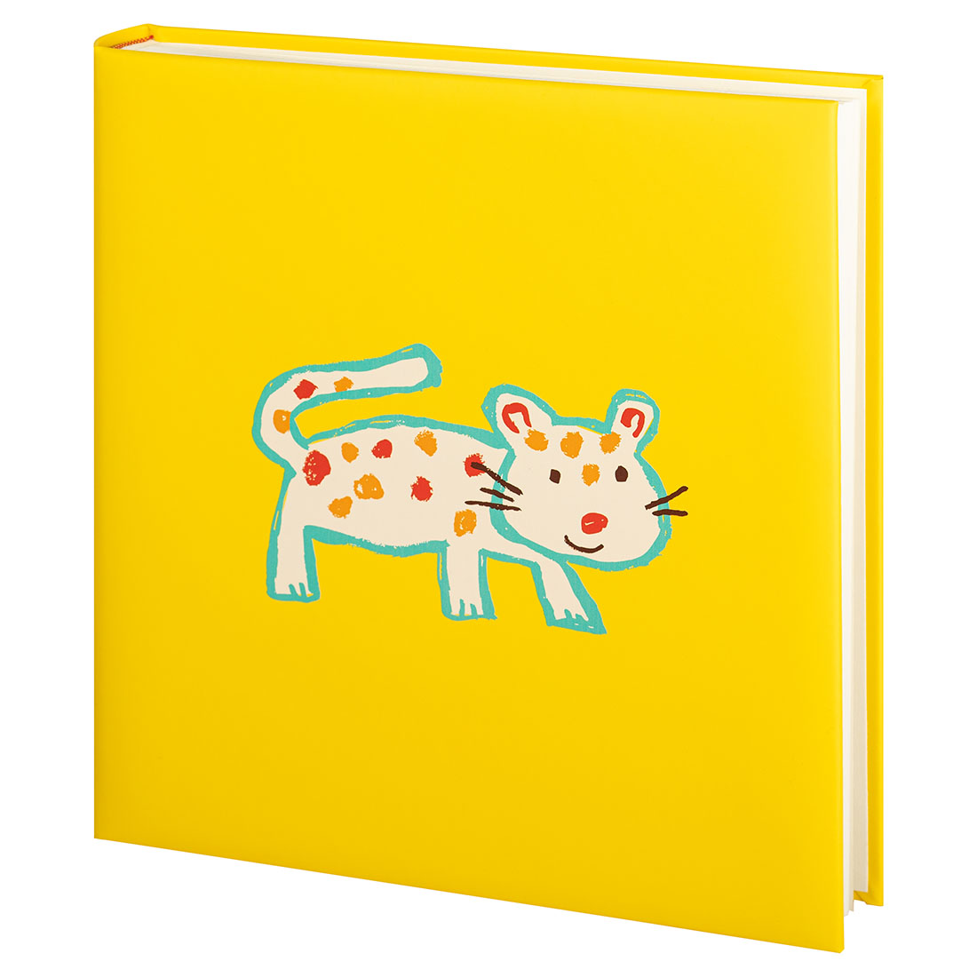 Фотоальбом, альбом с магнитными листами 31х32, 60 страниц (30 листов), леопард, детский рисунок, желтый GF 6268