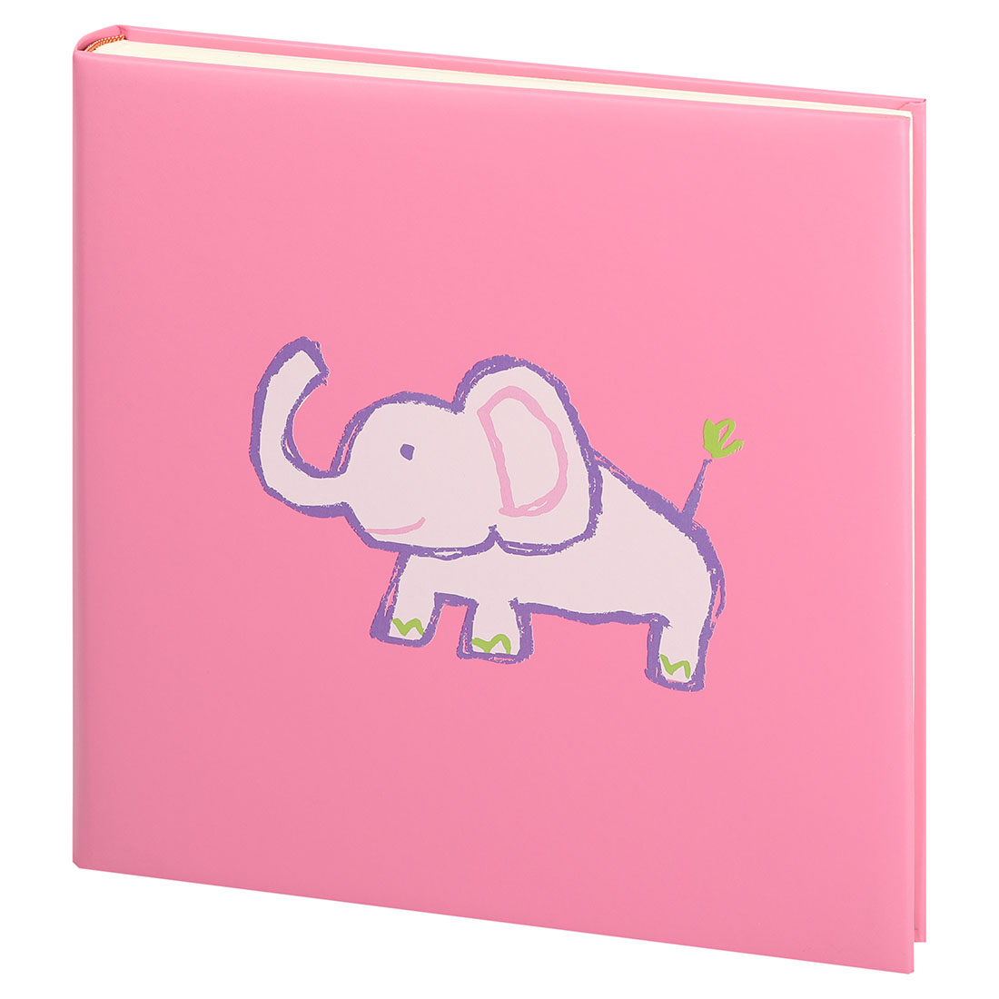 Фотоальбом, альбом с магнитными листами 31х32, 60 страниц (30 листов), слон, детский рисунок, розовый GF 6269