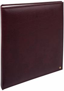 Фотоальбом с белыми бумажными листами 30х36 см, 80 страниц (40 листов), LONZO, бордовый