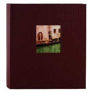 Фотоальбом с белыми бумажными листами 26,5х29,5 см, 60 страниц (30 листов), ЛЁН, бордовый