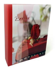 Фотоальбом, альбом для фотографий 10х15, 200 фото, АССОРТИ, красная роза