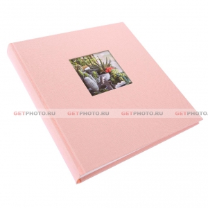 Фотоальбом с белыми листами 26,5х29,5 см, 60 страниц (30 листов), ЛЁН, пастельный розовый