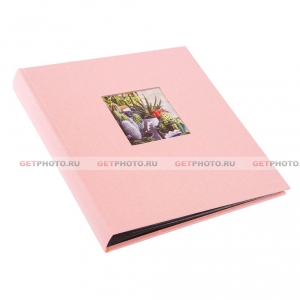 Фотоальбом с черными листами 26,5х29,5 см, 60 страниц (30 листов), ЛЁН, пастельный розовый