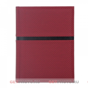 Классический фотоальбом, альбом для фотографий 10х15, 200 фото, CLASSIC RED STRIPE S, бордовый