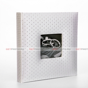 Фотоальбом свадебный, альбом для 200 фотографий 10х15 см, кармашки, GLAMOUR, фото на обложке, белый